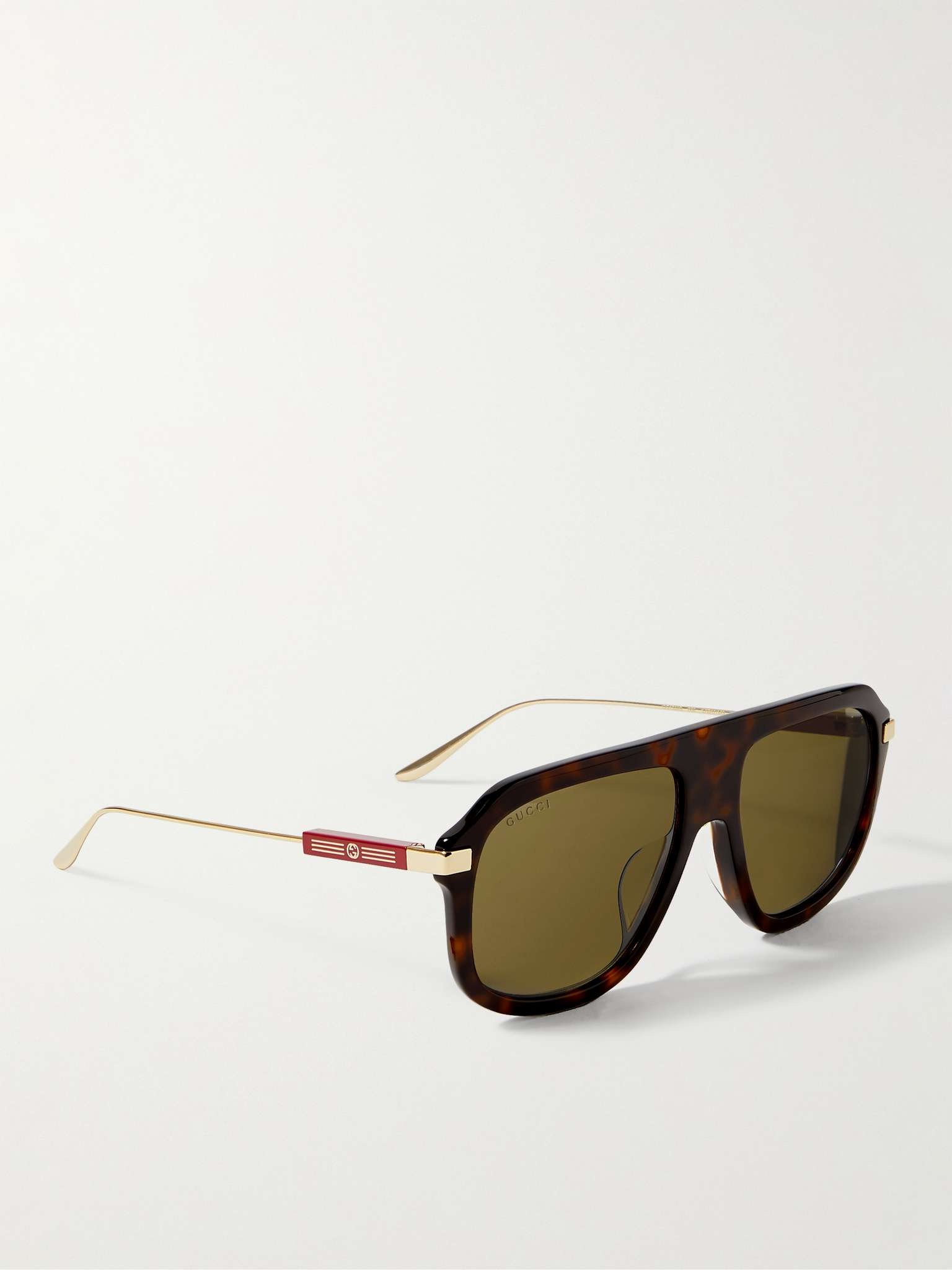 Aviator-Style Tortoiseshell Acetate and Gold-Tone Sunglasses - 3