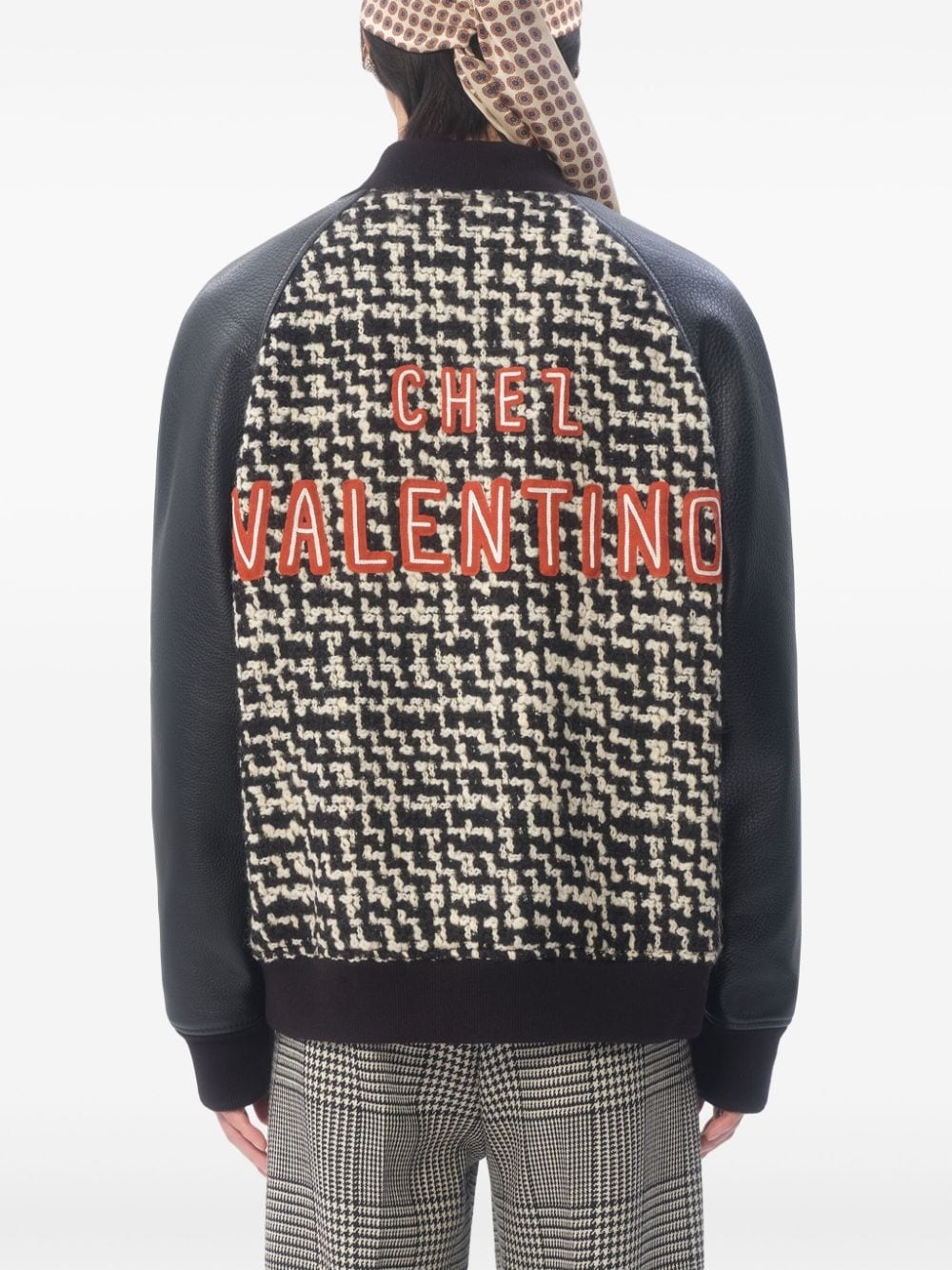 tweed detailing bomber jacket - 4