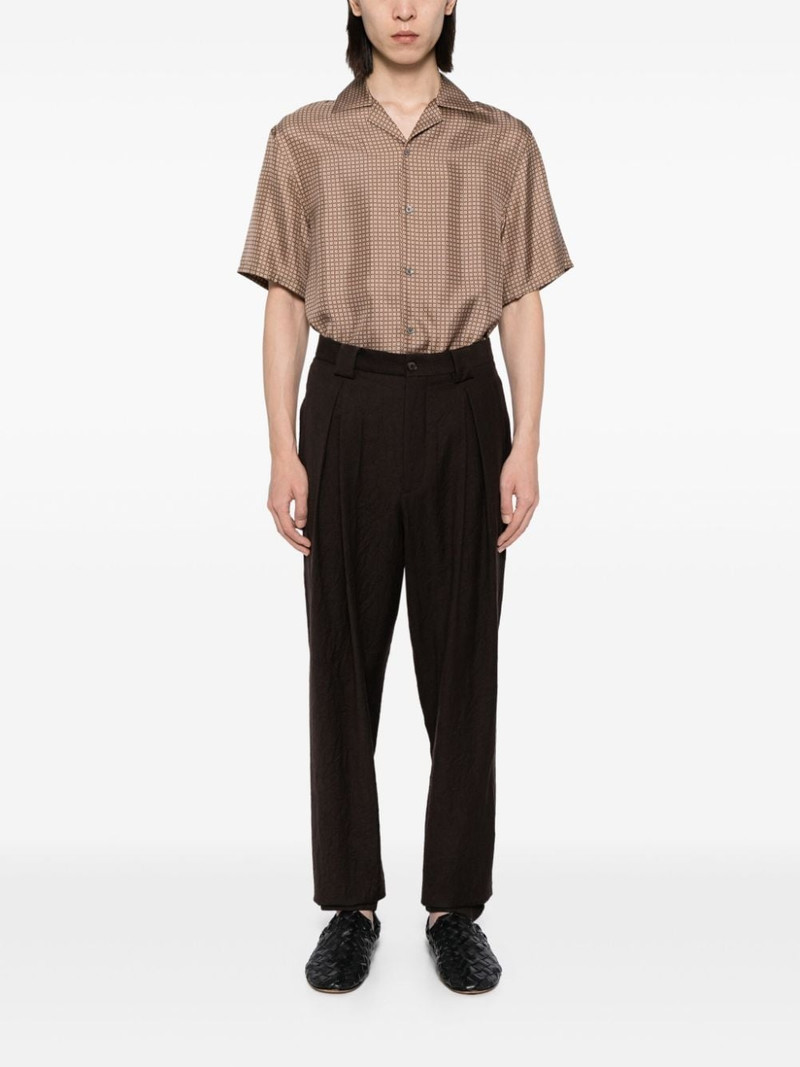 GIORGIO ARMANI single-pleat flannel trousers outlook