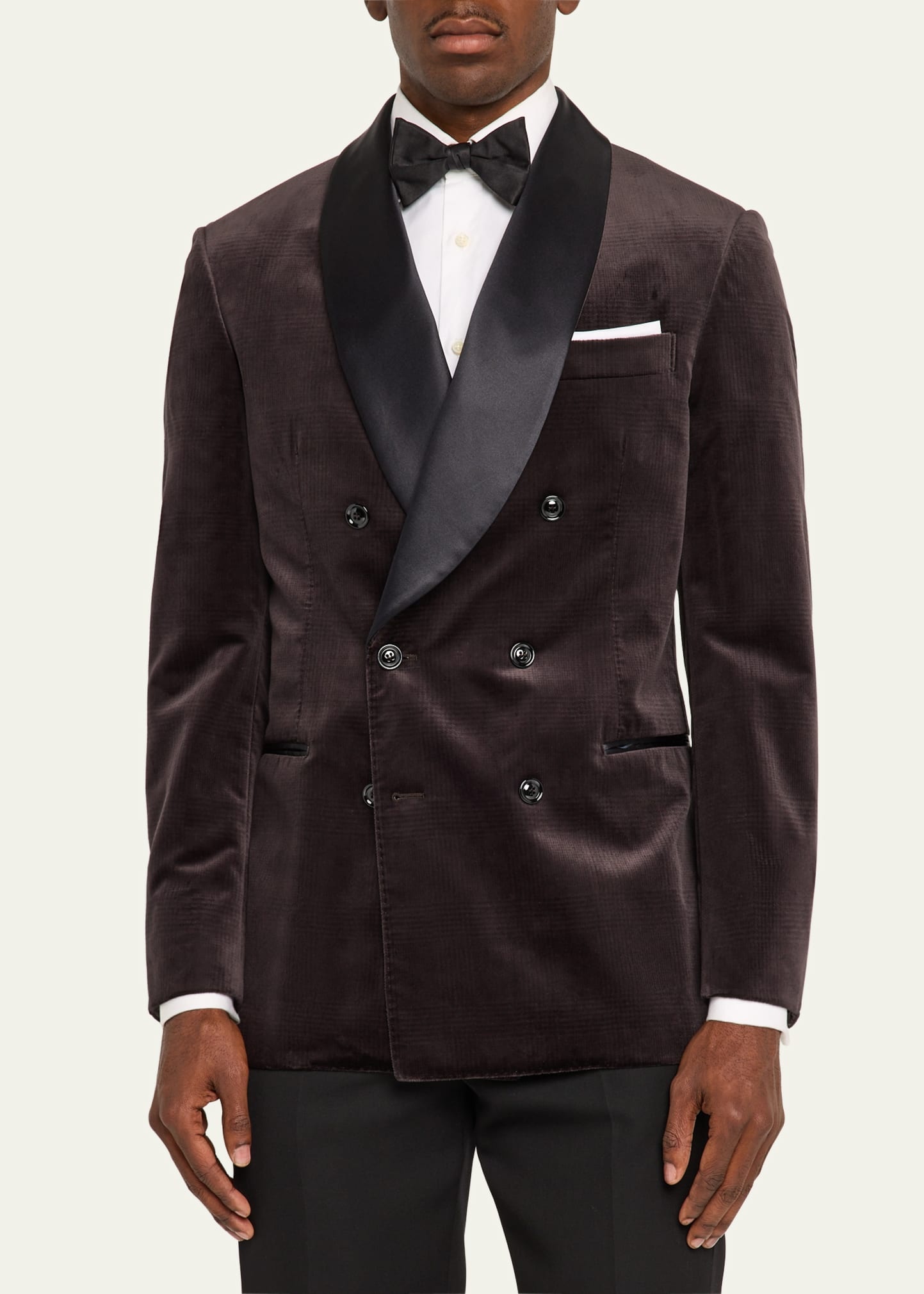 Men's Plaid Velvet Sport Coat - 4