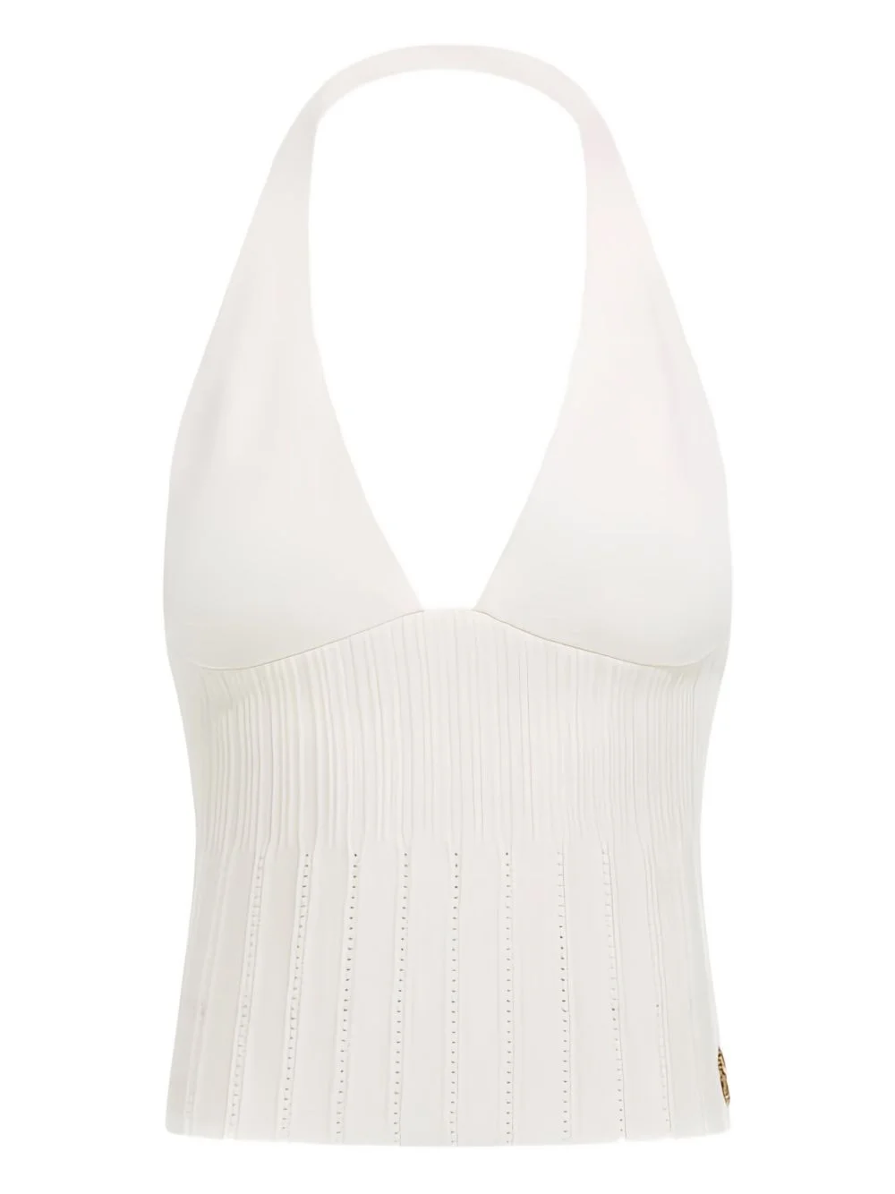 halterneck ribbed top - 1