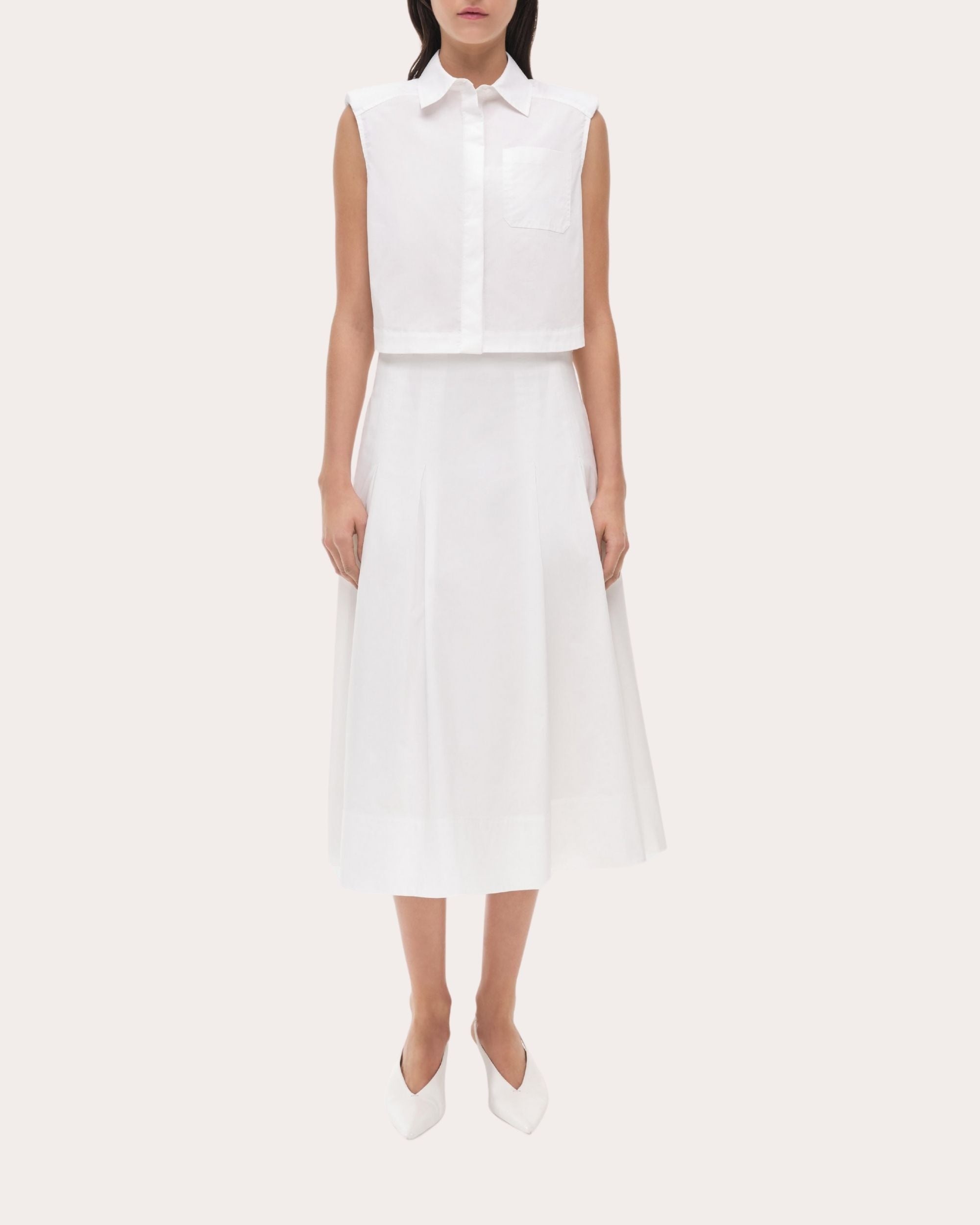 Winslow Poplin Cropped Sleeveless Shirt - 4