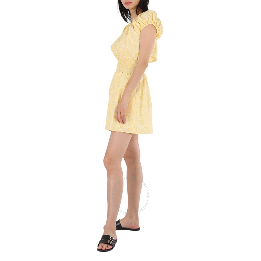 Kenzo Lemon Gingham Snakeskin A-line Mini Dress - 5