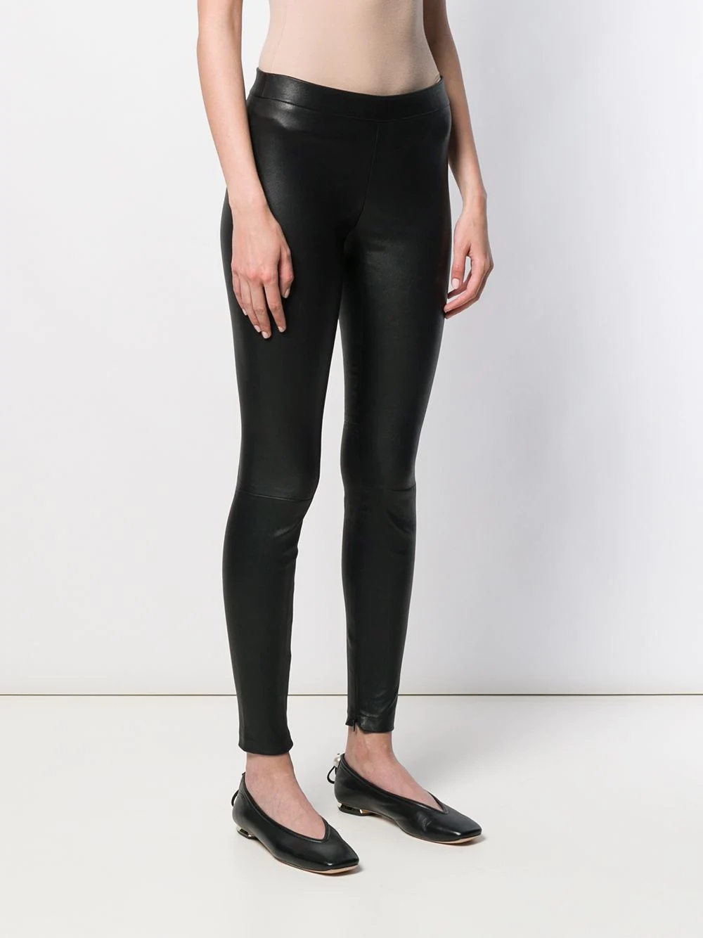 slim fit leather trousers - 3