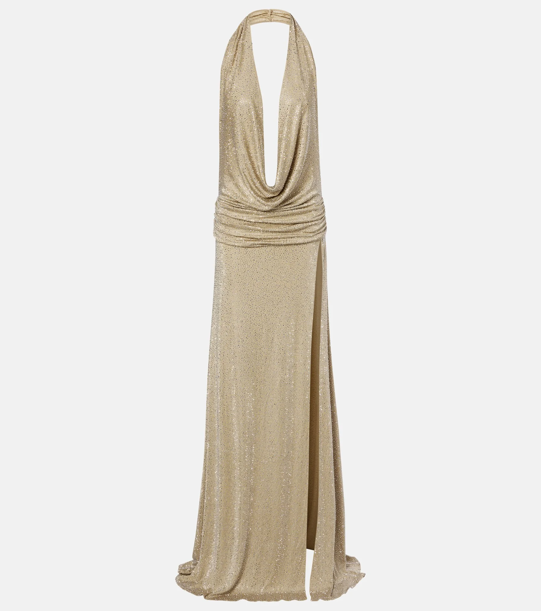 Embellished halterneck gown - 1