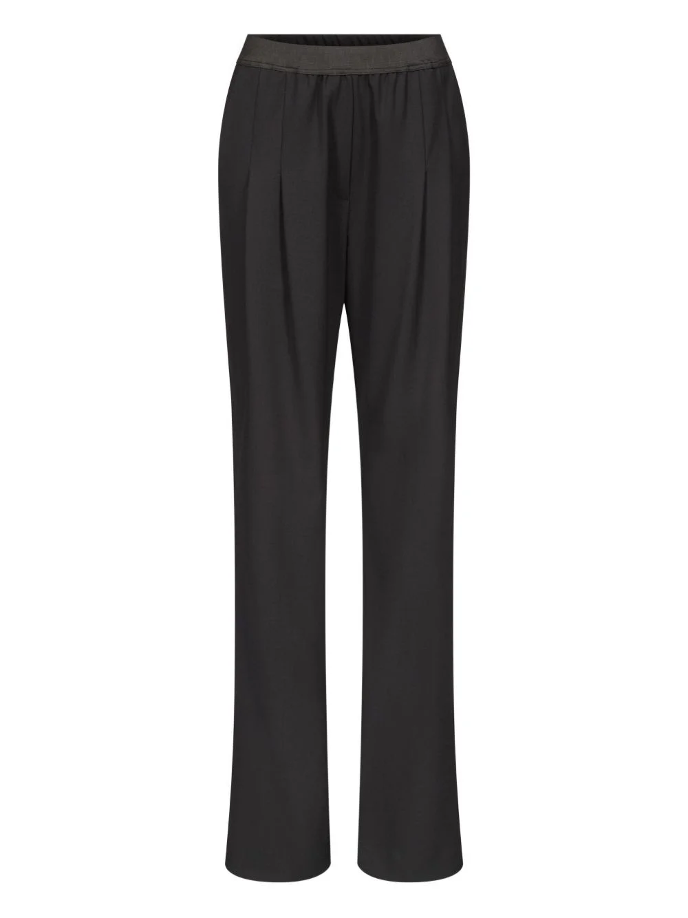 pleated elasticated-waist straight trousers - 1
