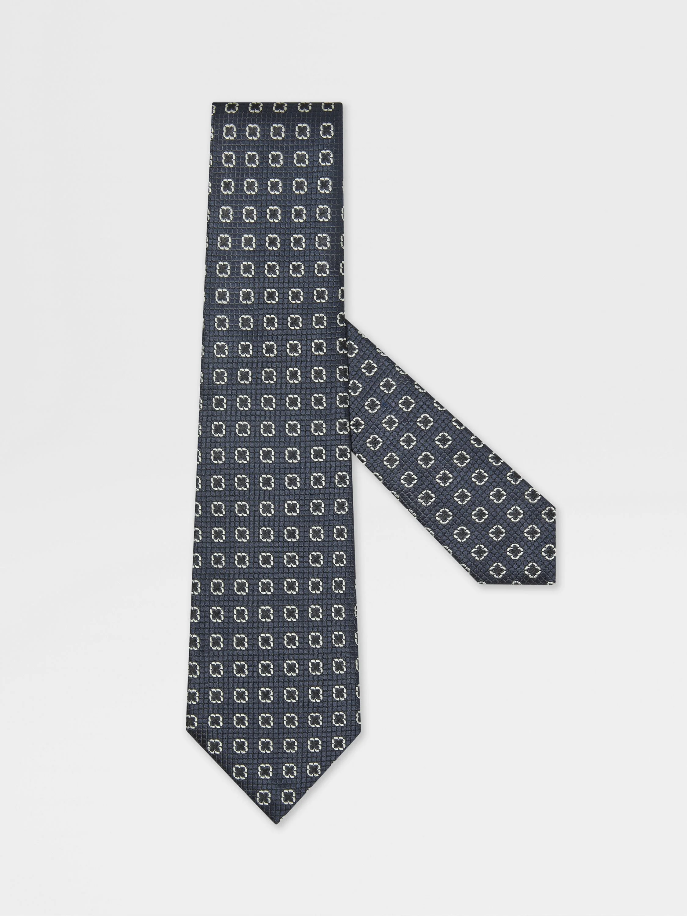 DARK BLUE SILK TIE - 1