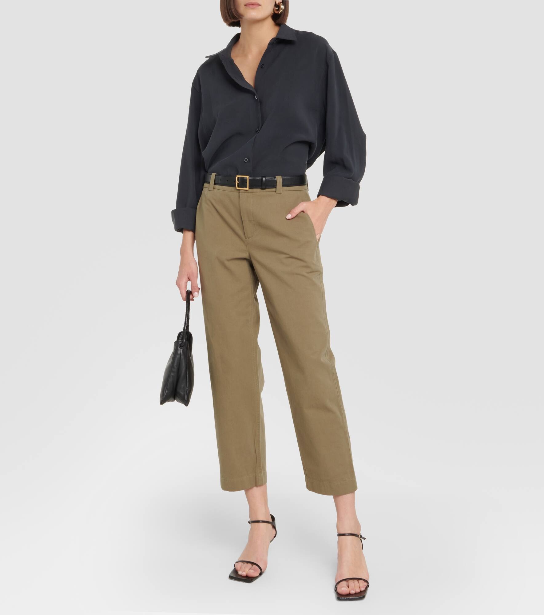 Mid-rise cropped cotton pants - 2