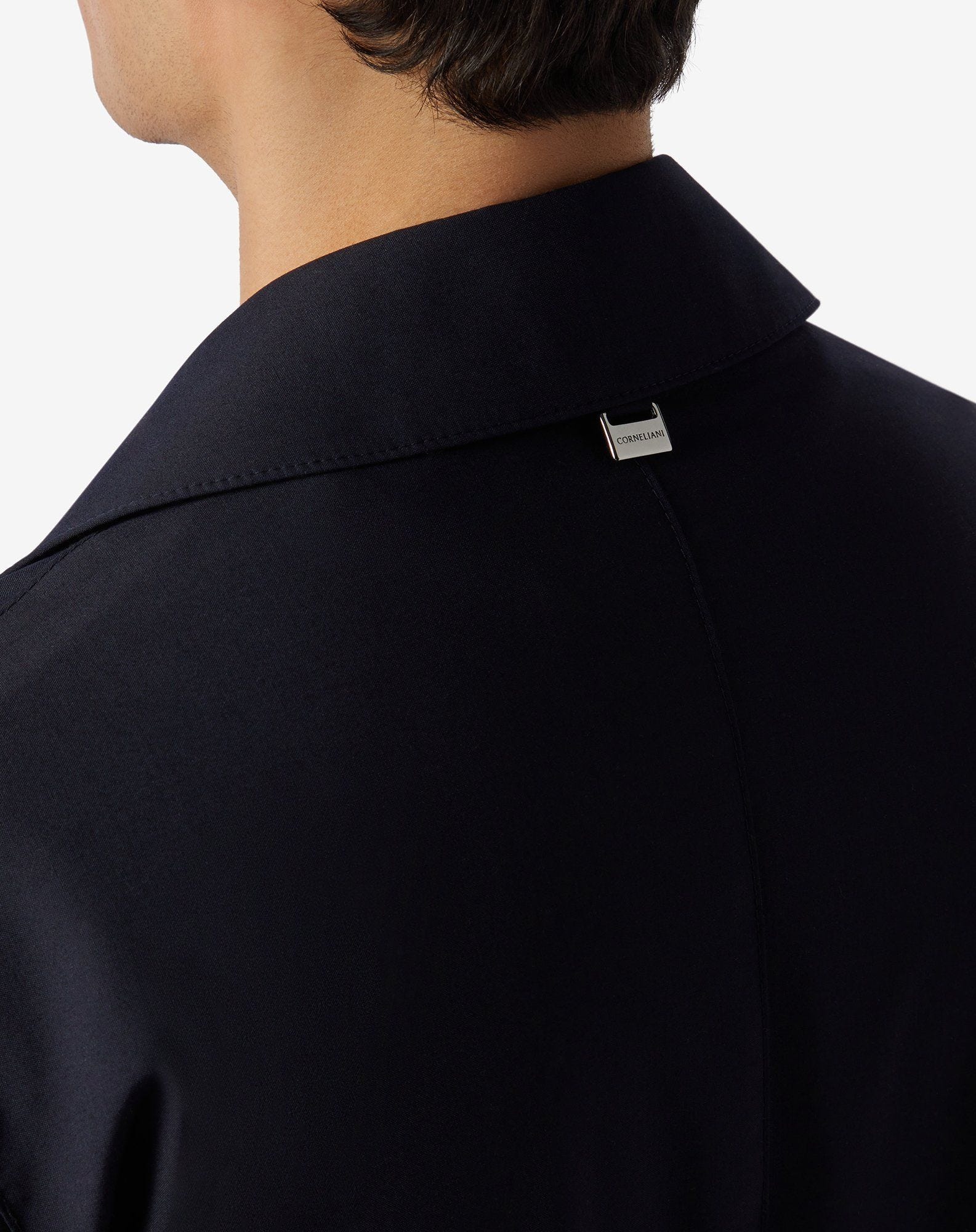 Lined navy blue viscose blend trench coat - 5