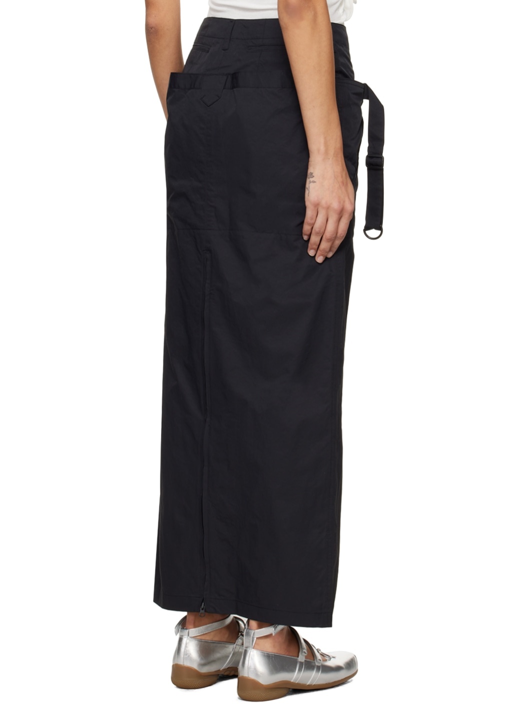 Black Layered Maxi Skirt - 3