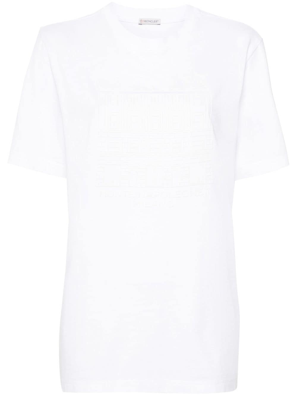 logo-embossed cotton T-shirt - 1