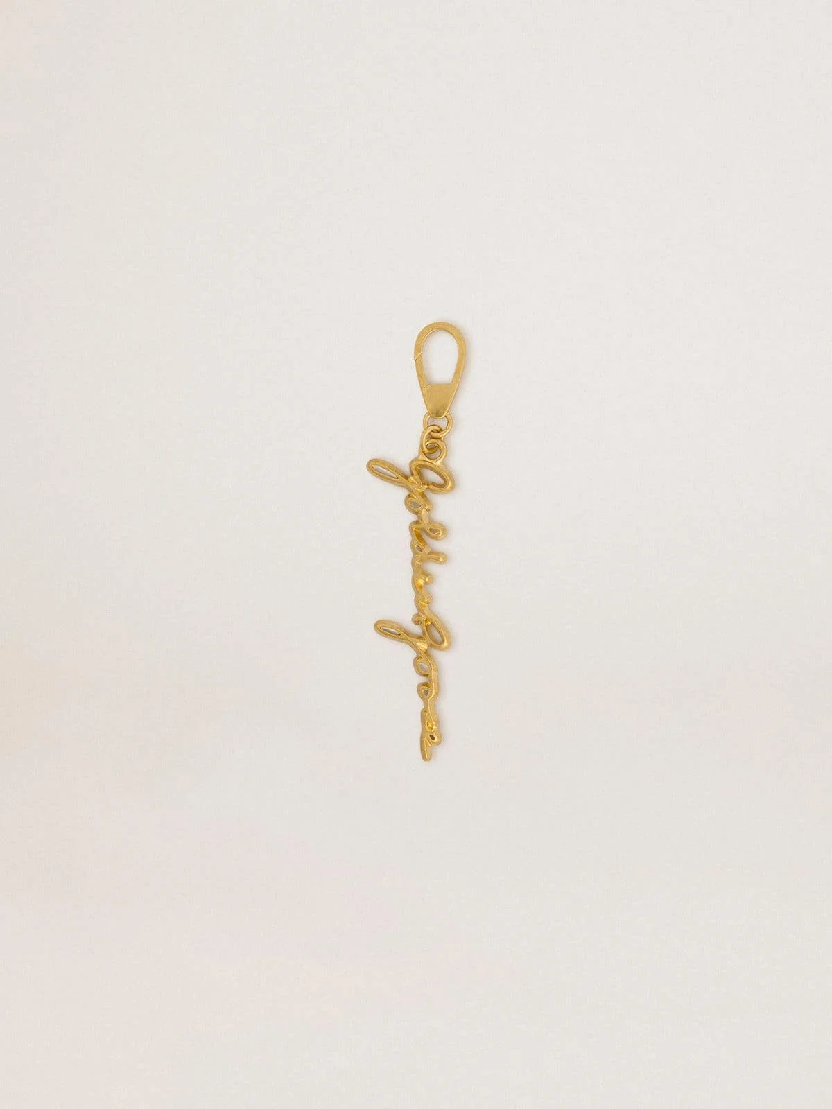 Gold-colored brass charm with Golden Goose signature - 1