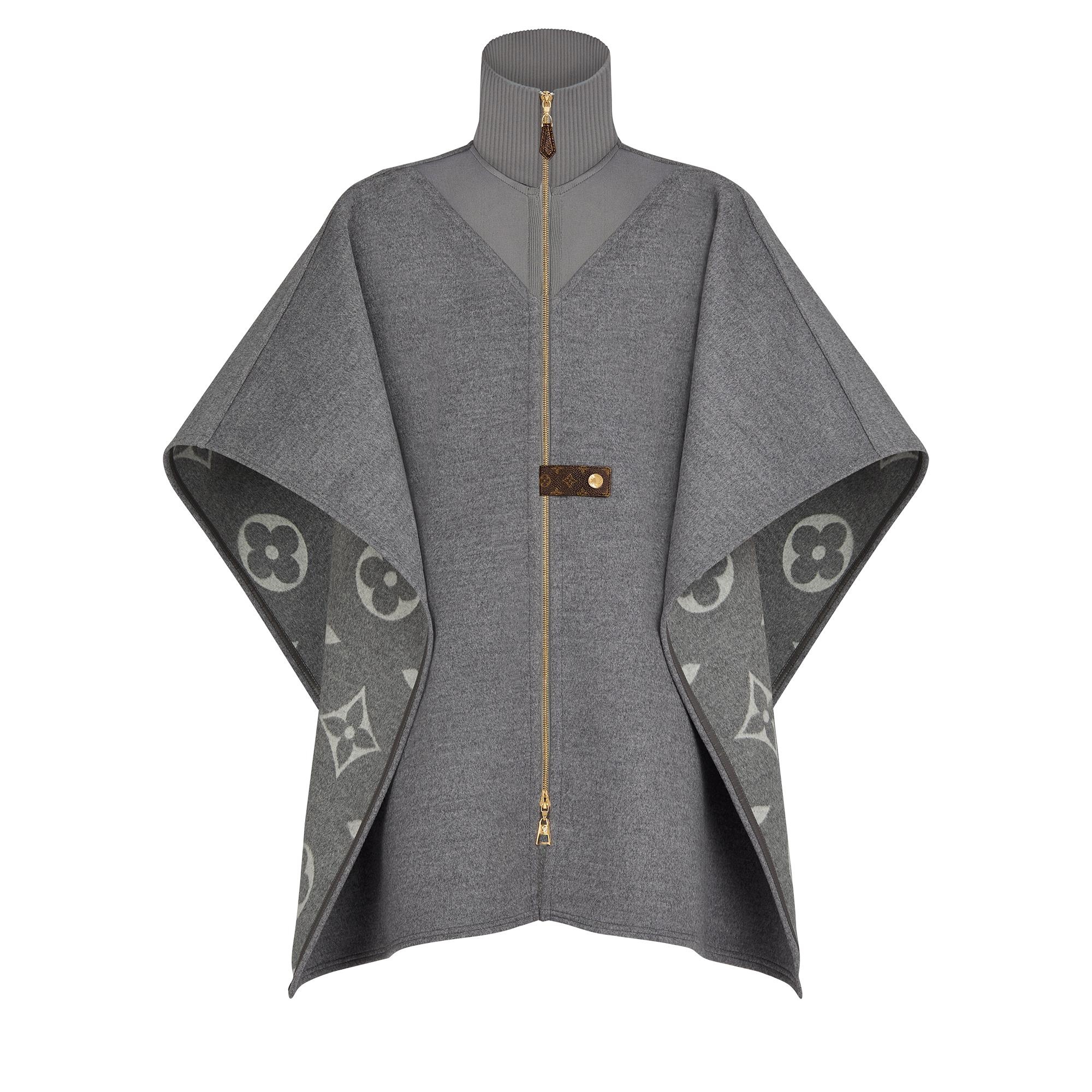 Ribbed Neck Double Face Cape - 1