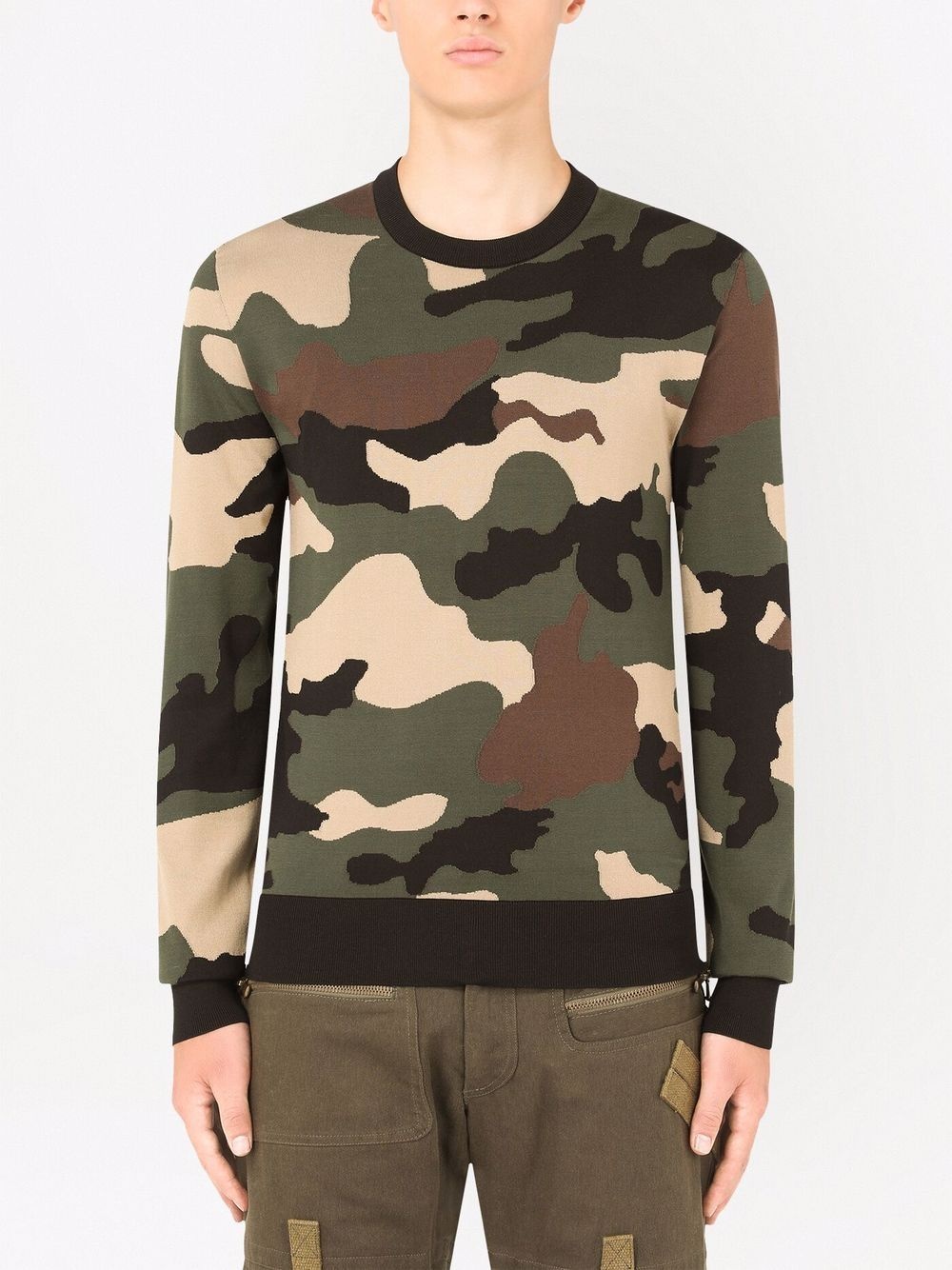 camouflage-pattern silk jumper - 3