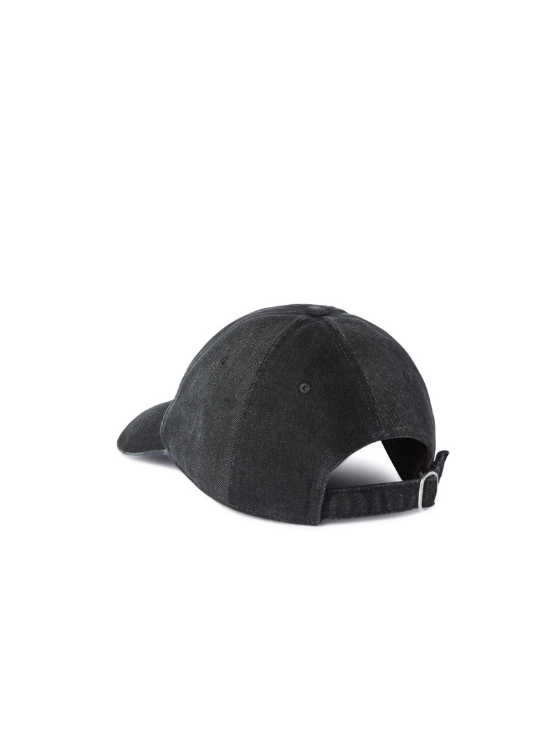 Off-White Black Distressed Denim Baseball Cap outlook