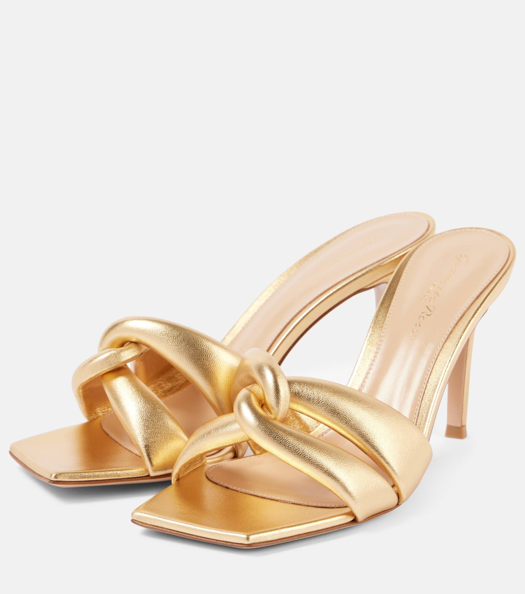 Amour 85 metallic leather mules - 5