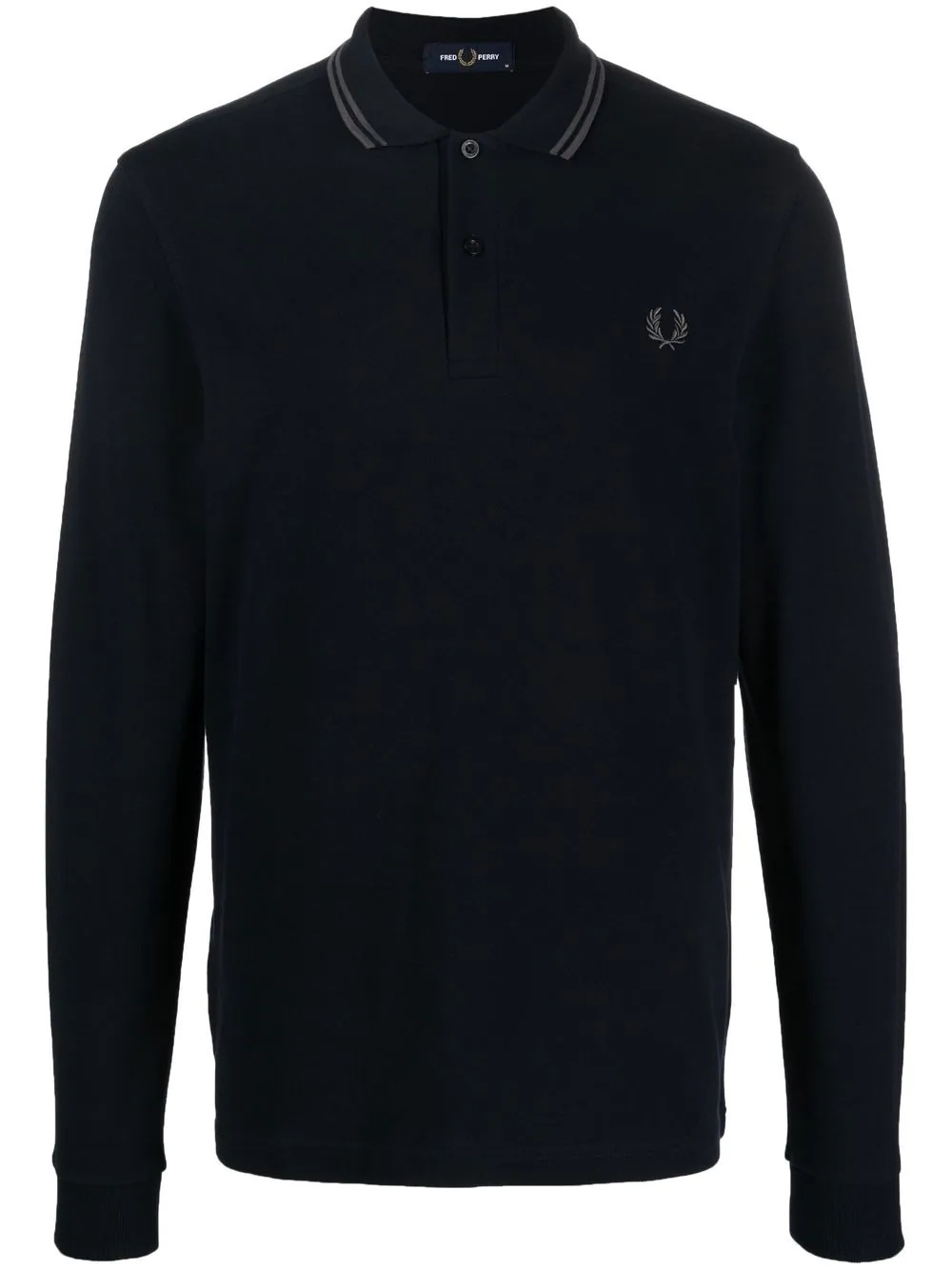 embroidered-logo detail polo shirt - 1