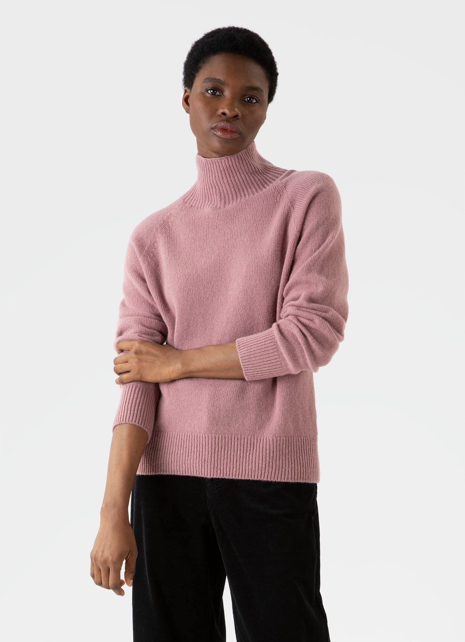 Lambswool Funnel Neck Jumper - 1