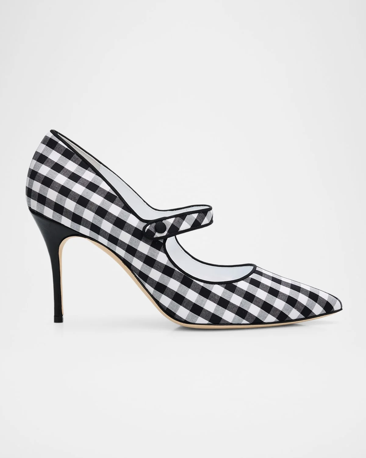 90mm Camparinew Gingham Mary Jane Pumps - 1