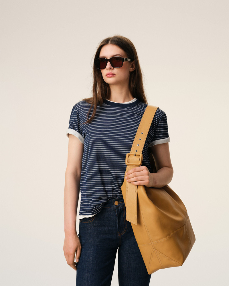 AMI Paris YELLOW TAURILLON LEATHER ETIENNE CROSSBODY BAG outlook