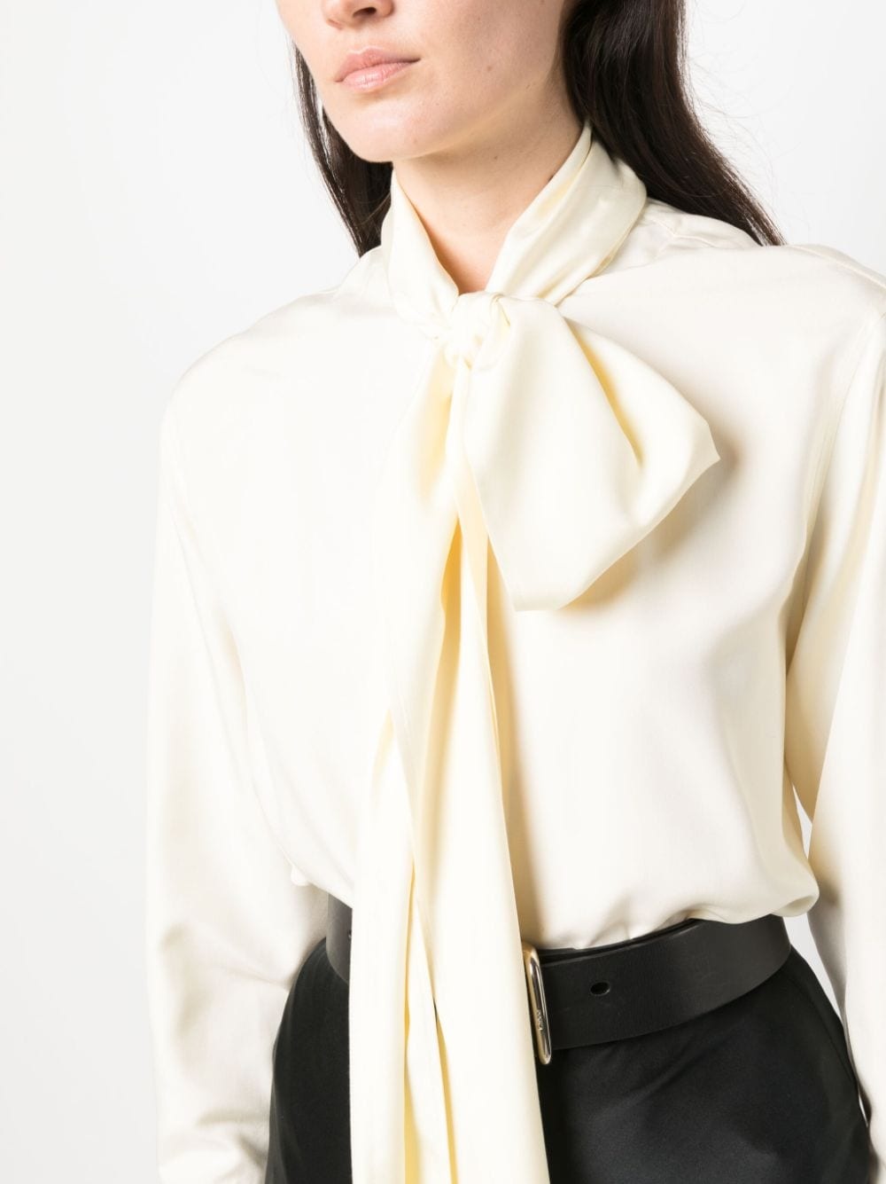 pussy-bow silk blouse - 5