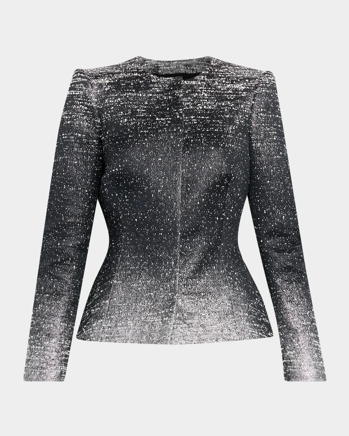 Ombre Metallic Boucle Jacquard Single-Breasted Jacket - 1
