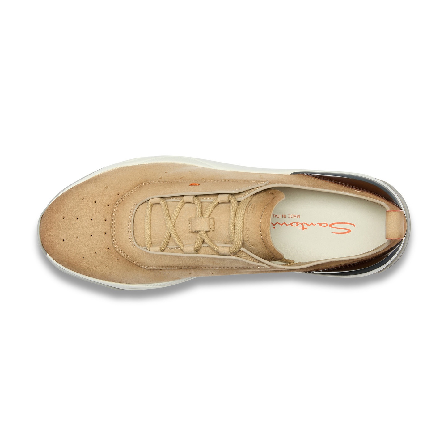 Men's light brown nubuck and leather sneaker - 5