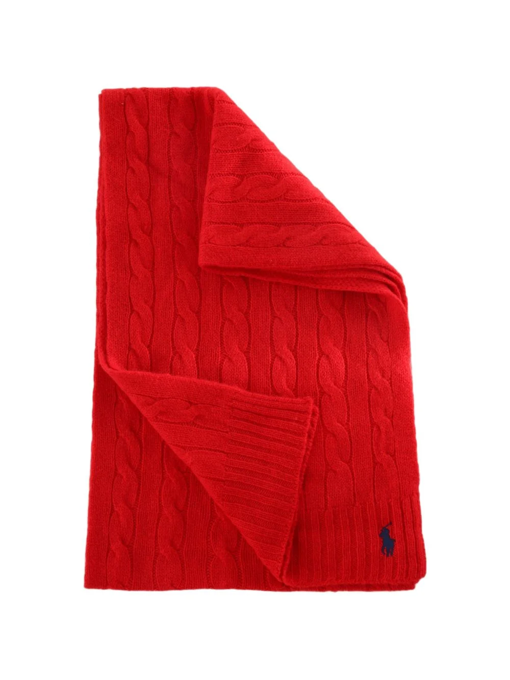 cable-knit embroidered-logo scarf - 1