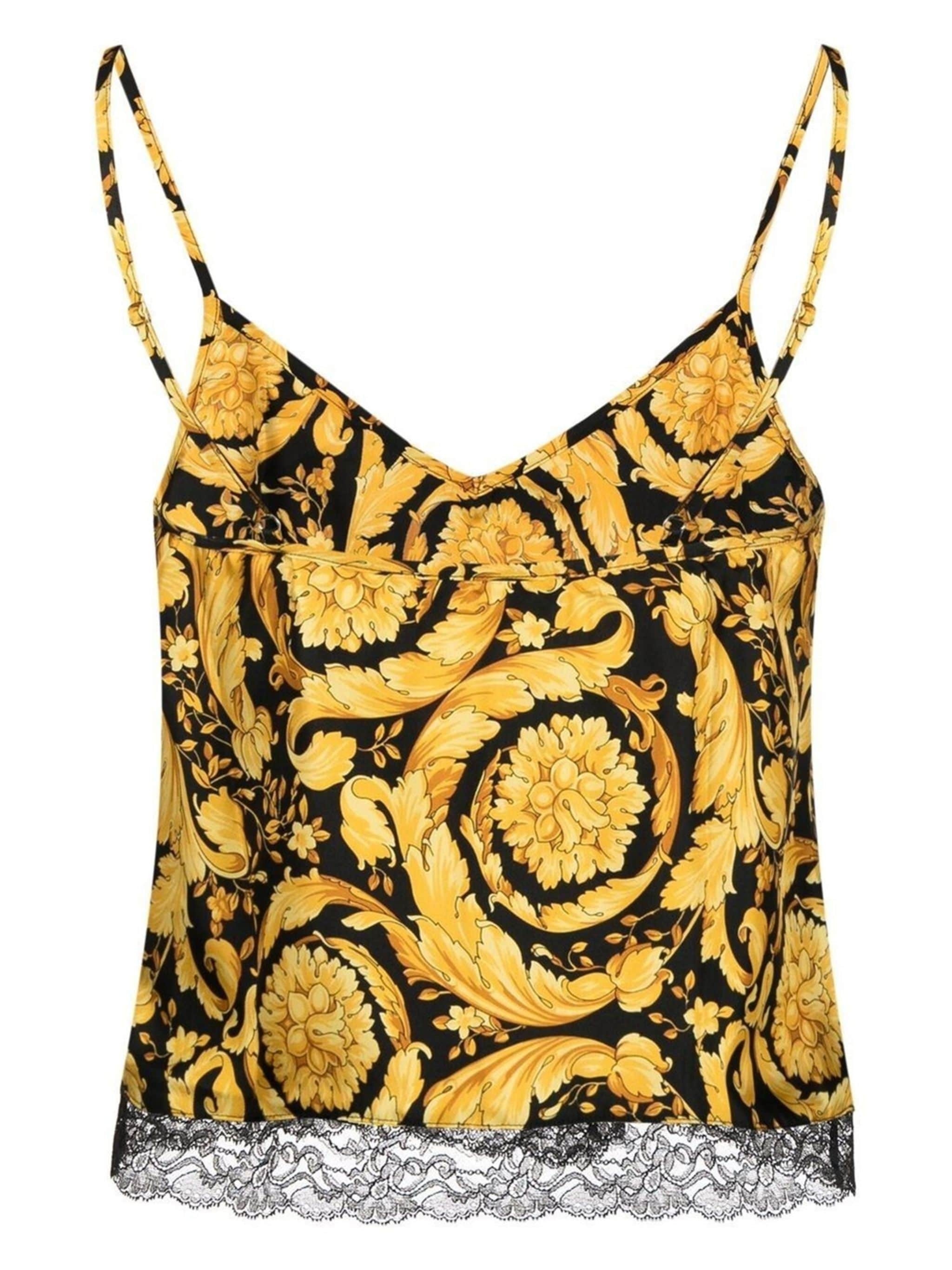 Barocco-print silk camisole - 2