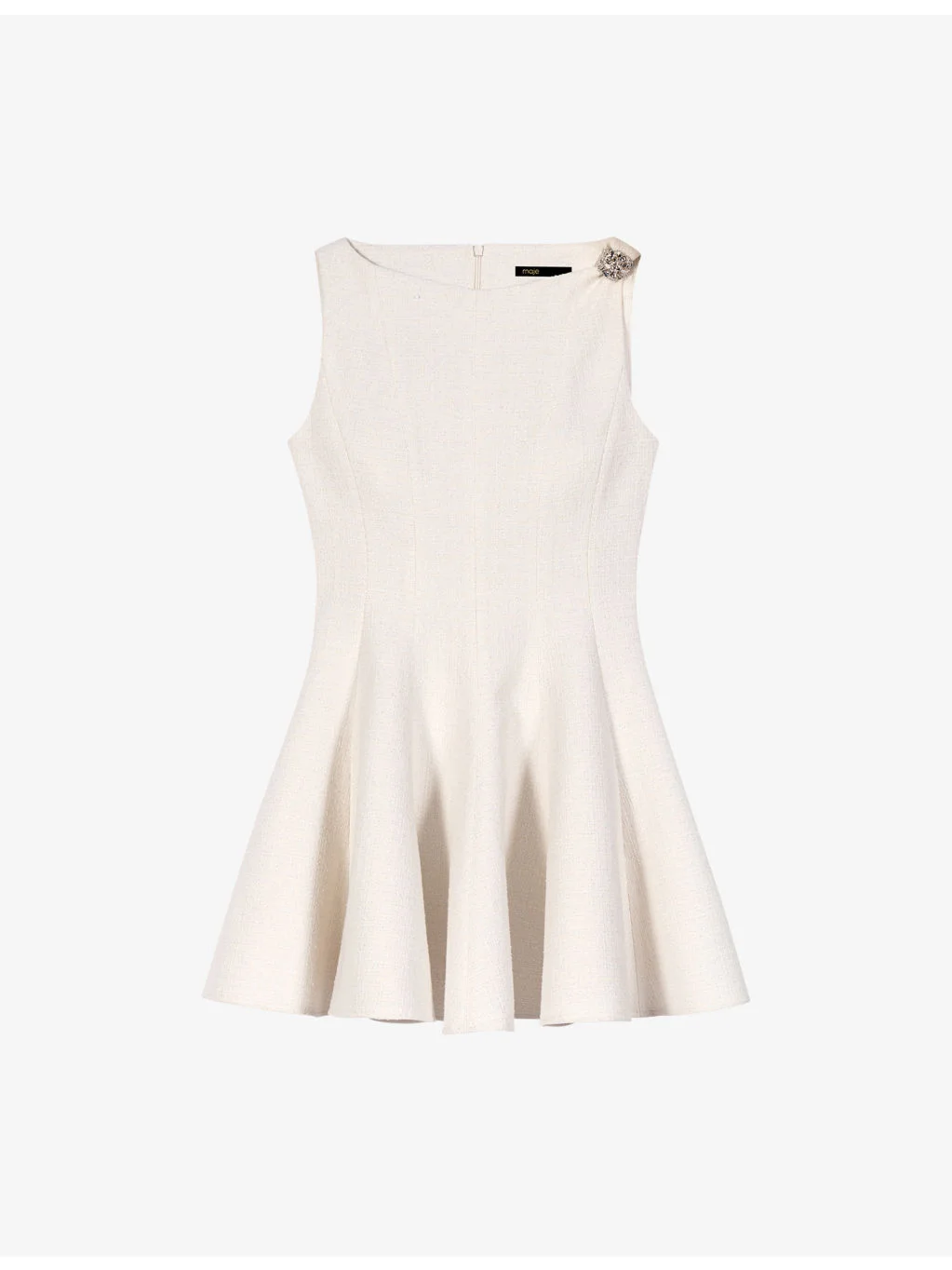 Flared Hardware-Embellished Tweed Mini Dress - 1