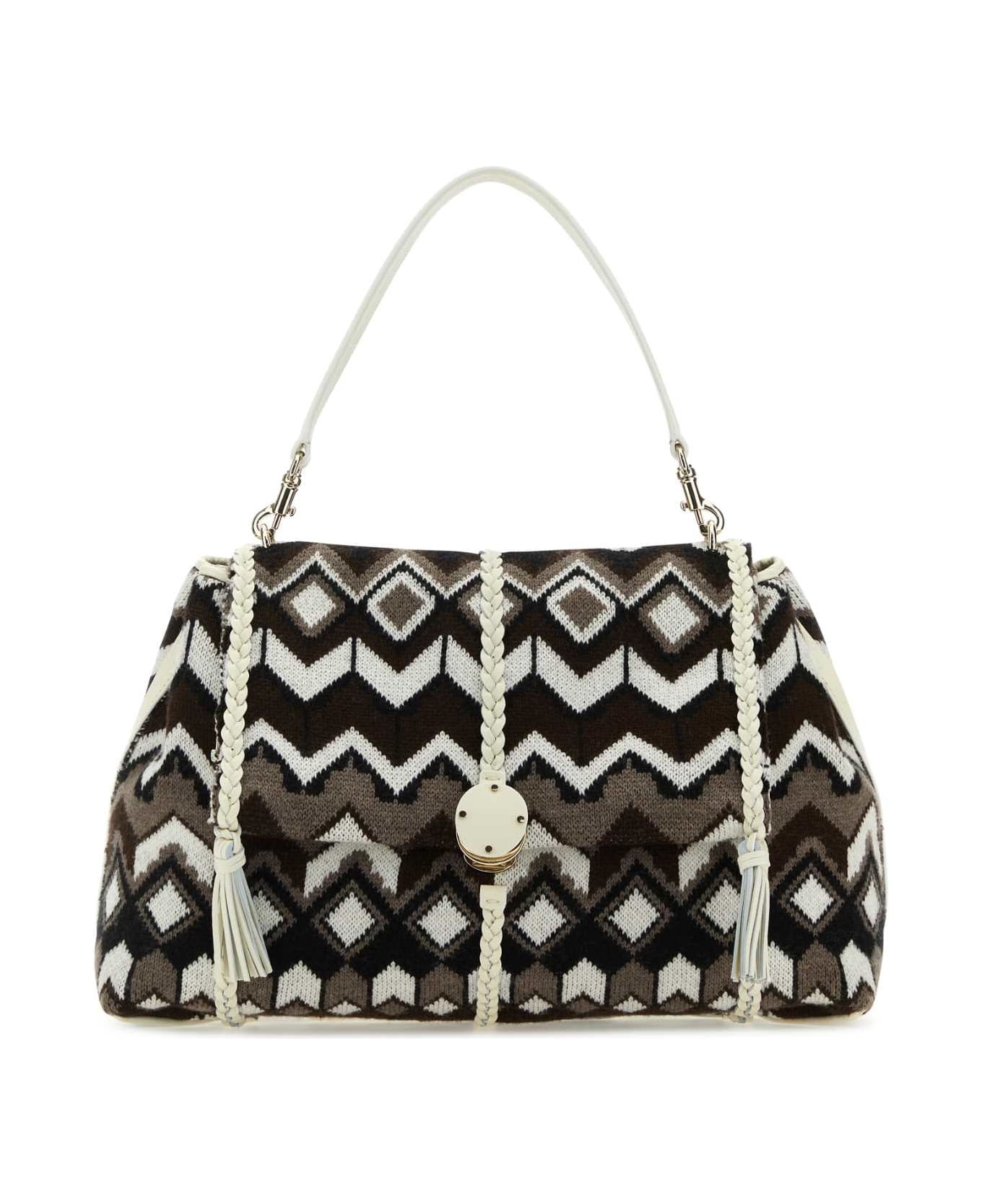 Embroidered Wool Large Penelope Shoulder Bag - 1
