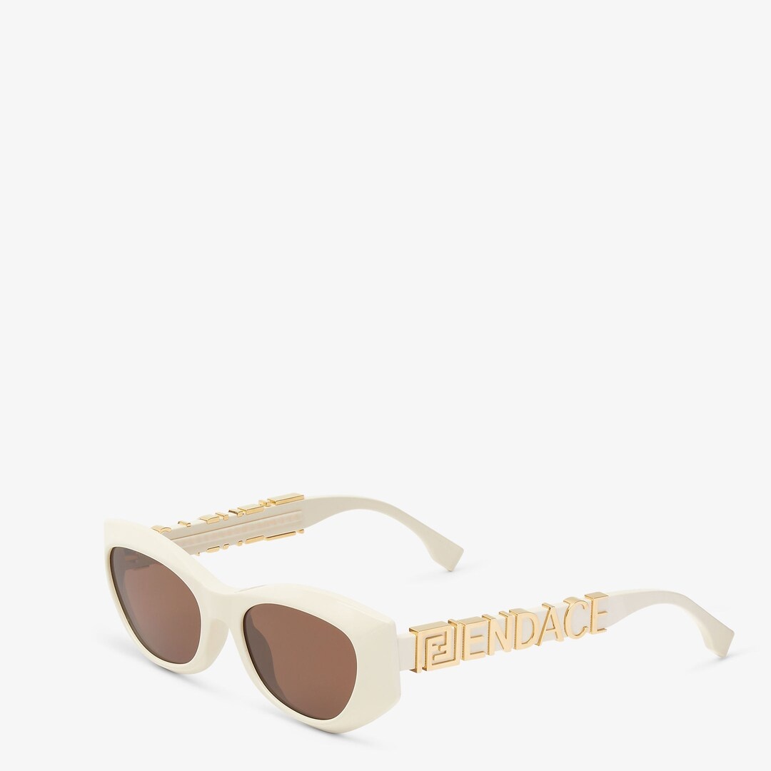 Fendace Logo white acetate sunglasses - 2
