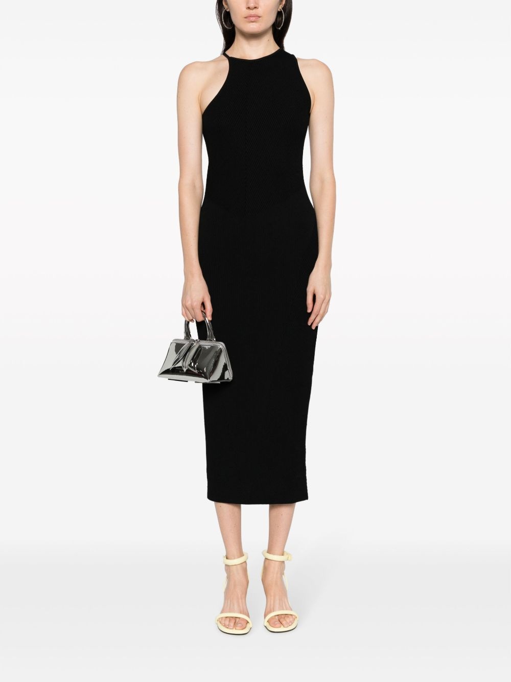 Altea asymmetric ribbed-knit midi dress - 2