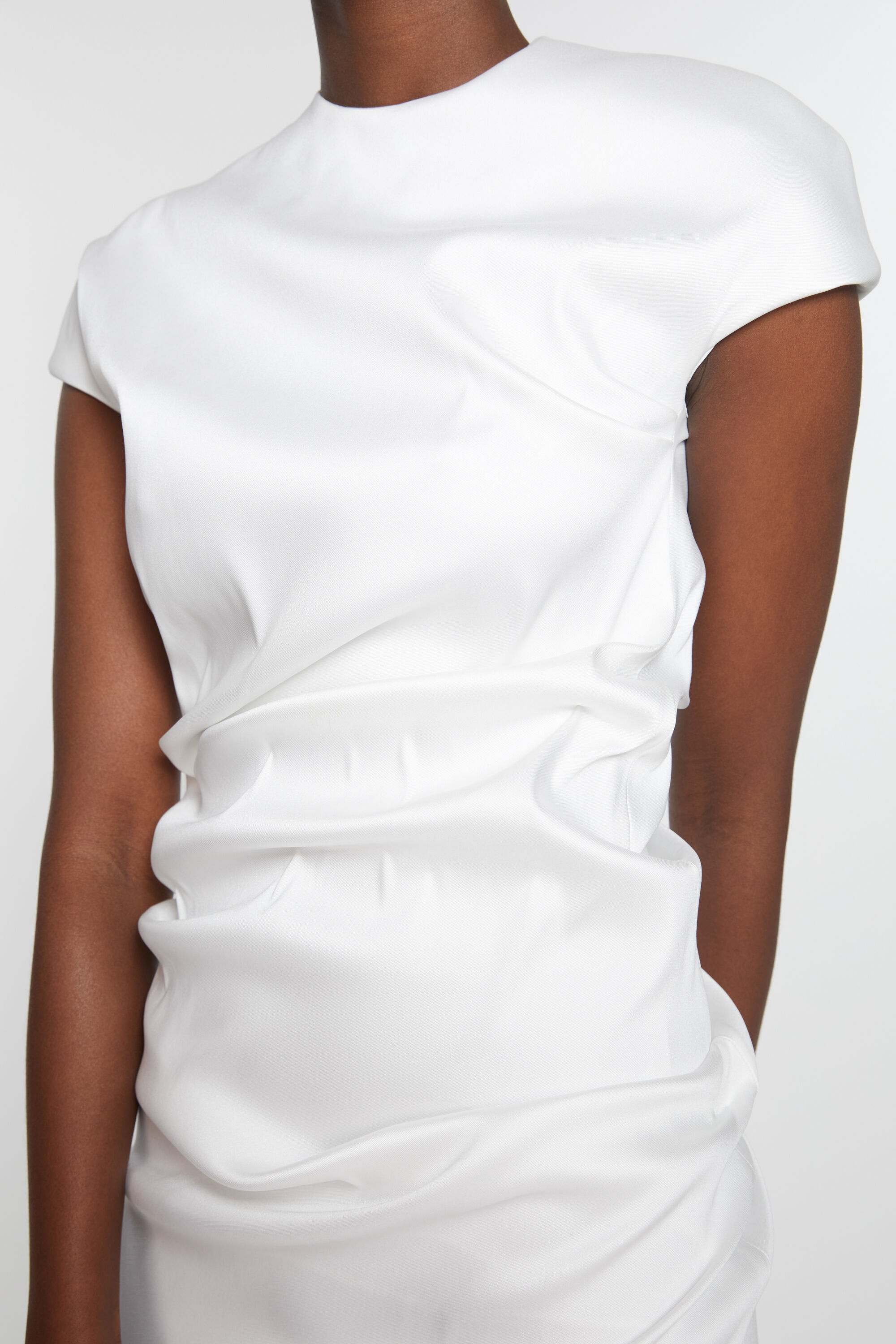 Draped t-shirt dress - Optic White - 5