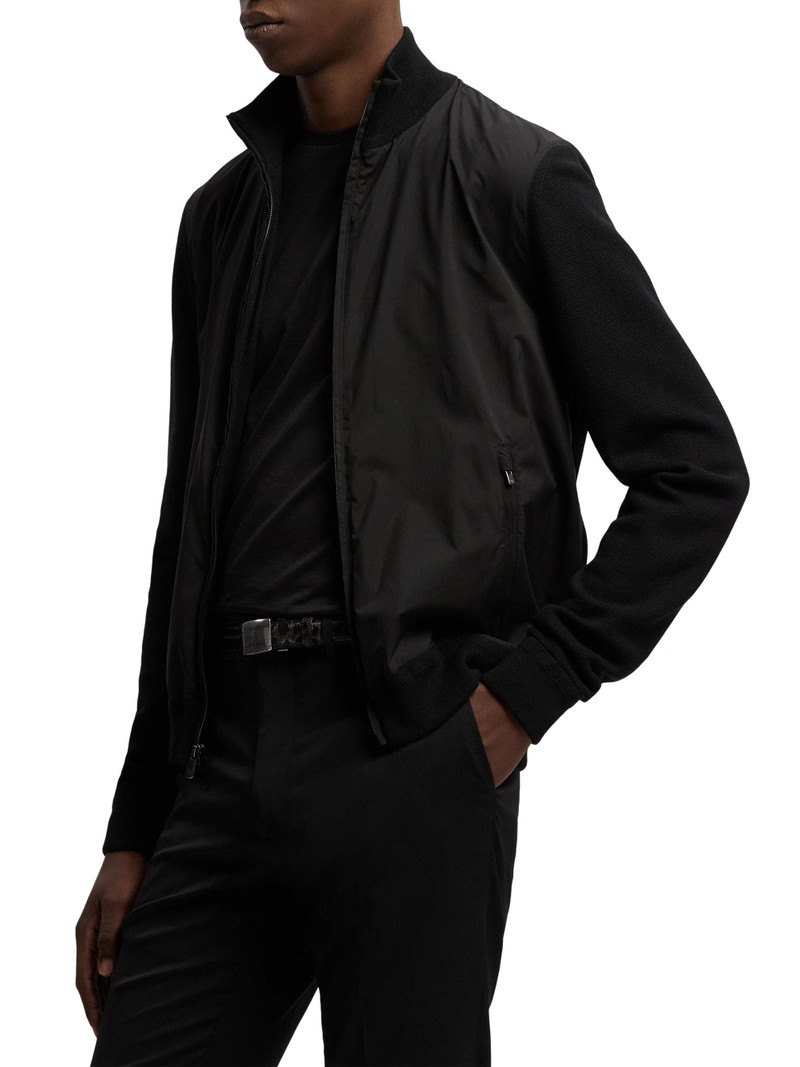 Men's Hybrid Knit Full-Zip Sweater - Classic Black 4