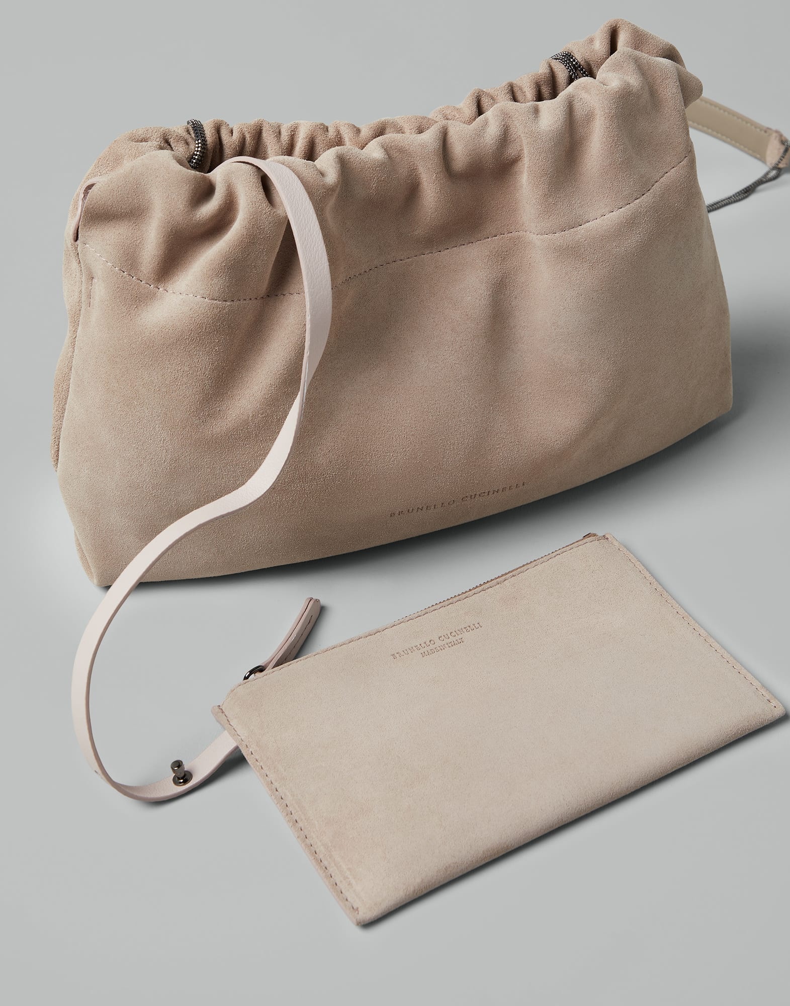 Suede soft bag with precious chain - 5