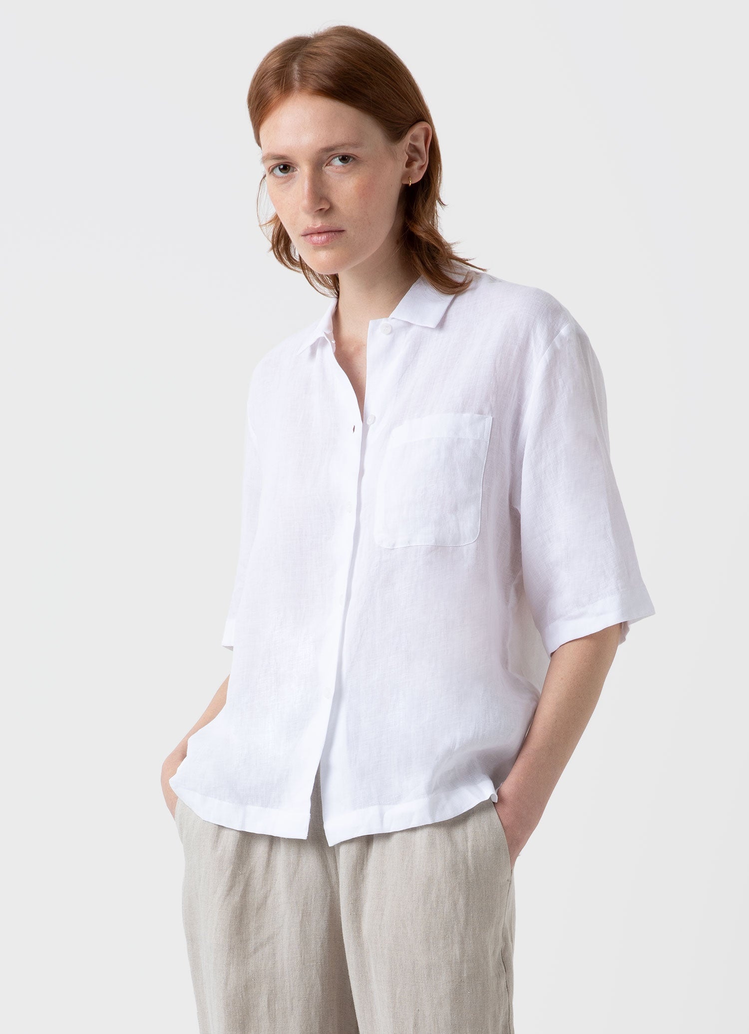 Short Sleeve Linen Shirt - 3