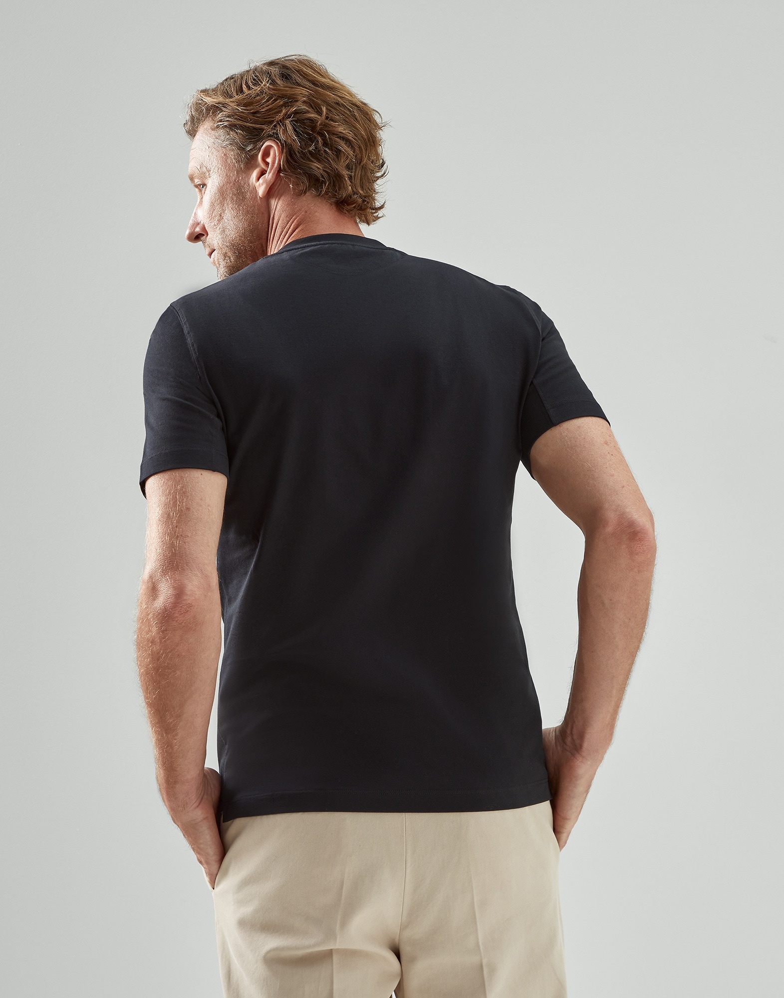 Cotton jersey round neck slim fit T-shirt - 2