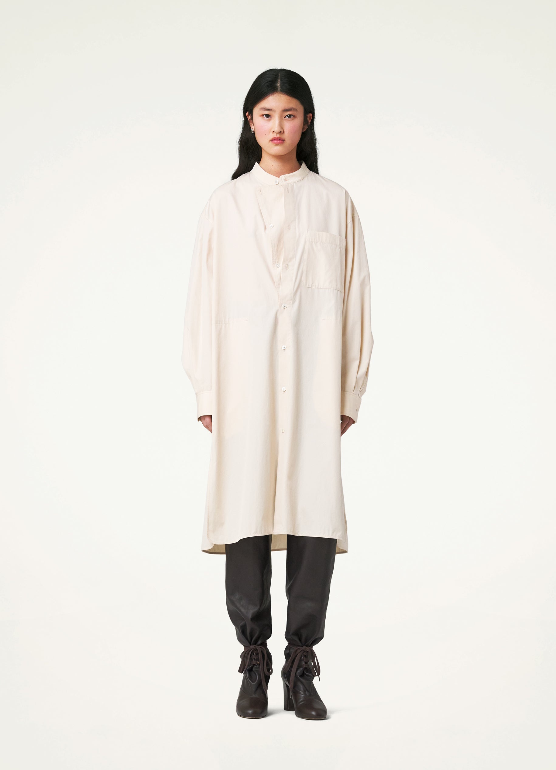 【送料&関税込】Lemaire Officer Collar Shirt Dress Lemaire OFFICER COLLAR SHIRT DRESS | REVERSIBLE