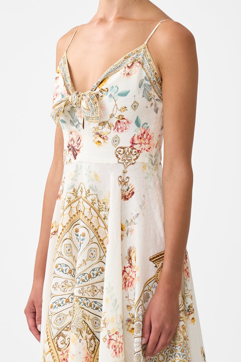 LONG DRESS WITH TIE FRONT - 5