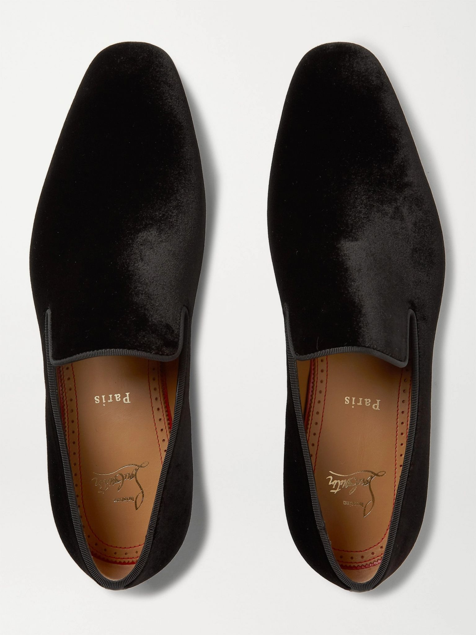 Dandelion Grosgrain-Trimmed Suede Loafers Black - 7
