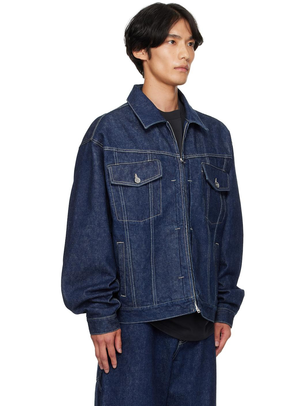 Navy Hip-Hop Denim Jacket - 2