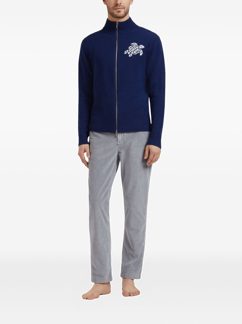 Vilebrequin logo-jacquard zip-up cardigan outlook