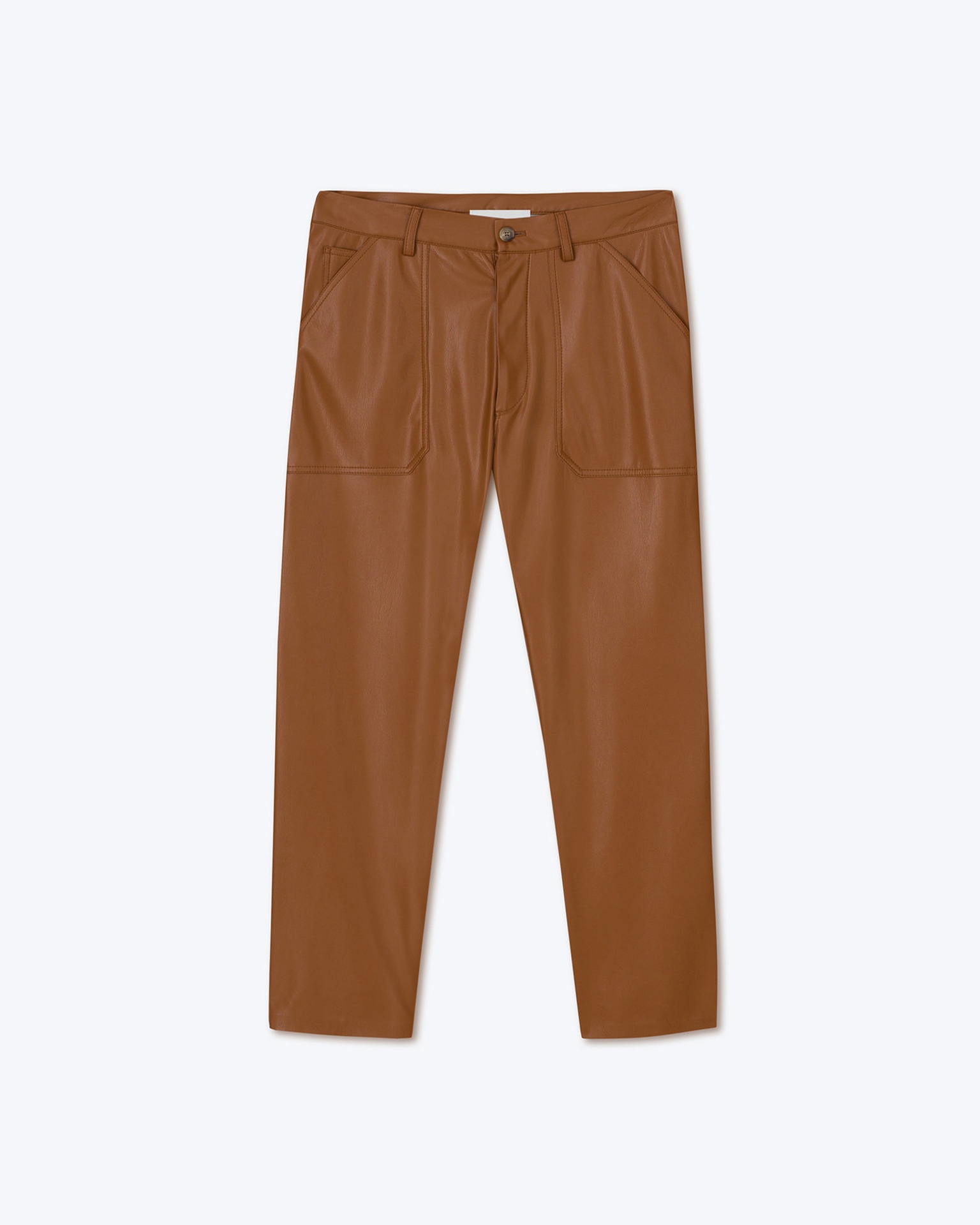 JASPER - OKOBOR™ alt-leather workwear trousers - Tobacco - 1