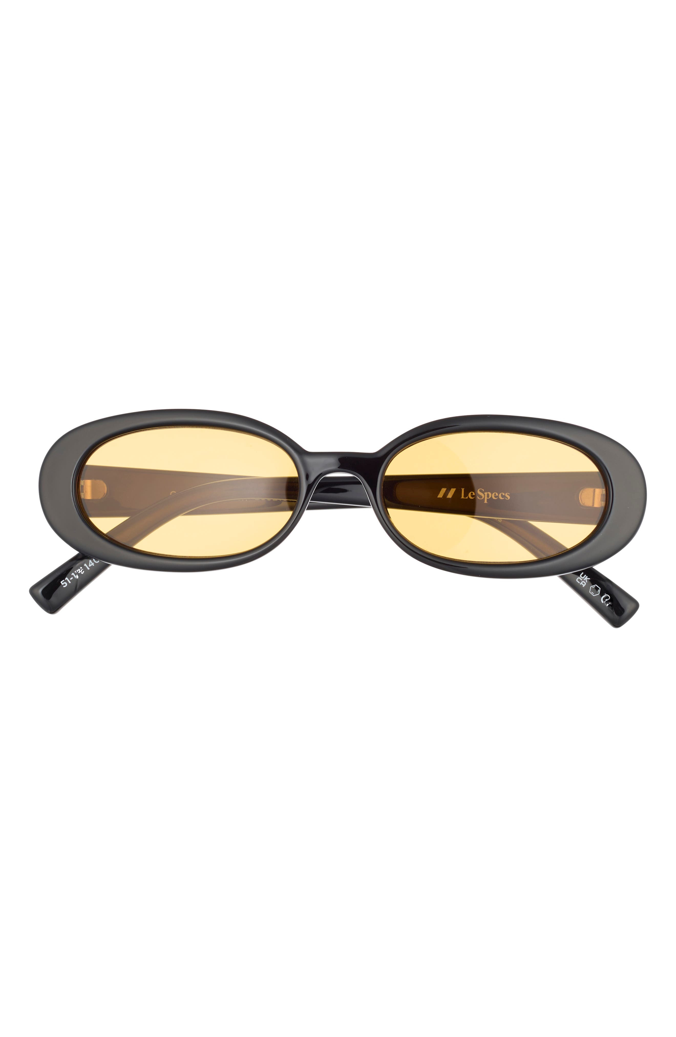 Le Specs Outta Love 51mm Oval Sunglasses in Black /Mustard Mono at Nordstrom - 1
