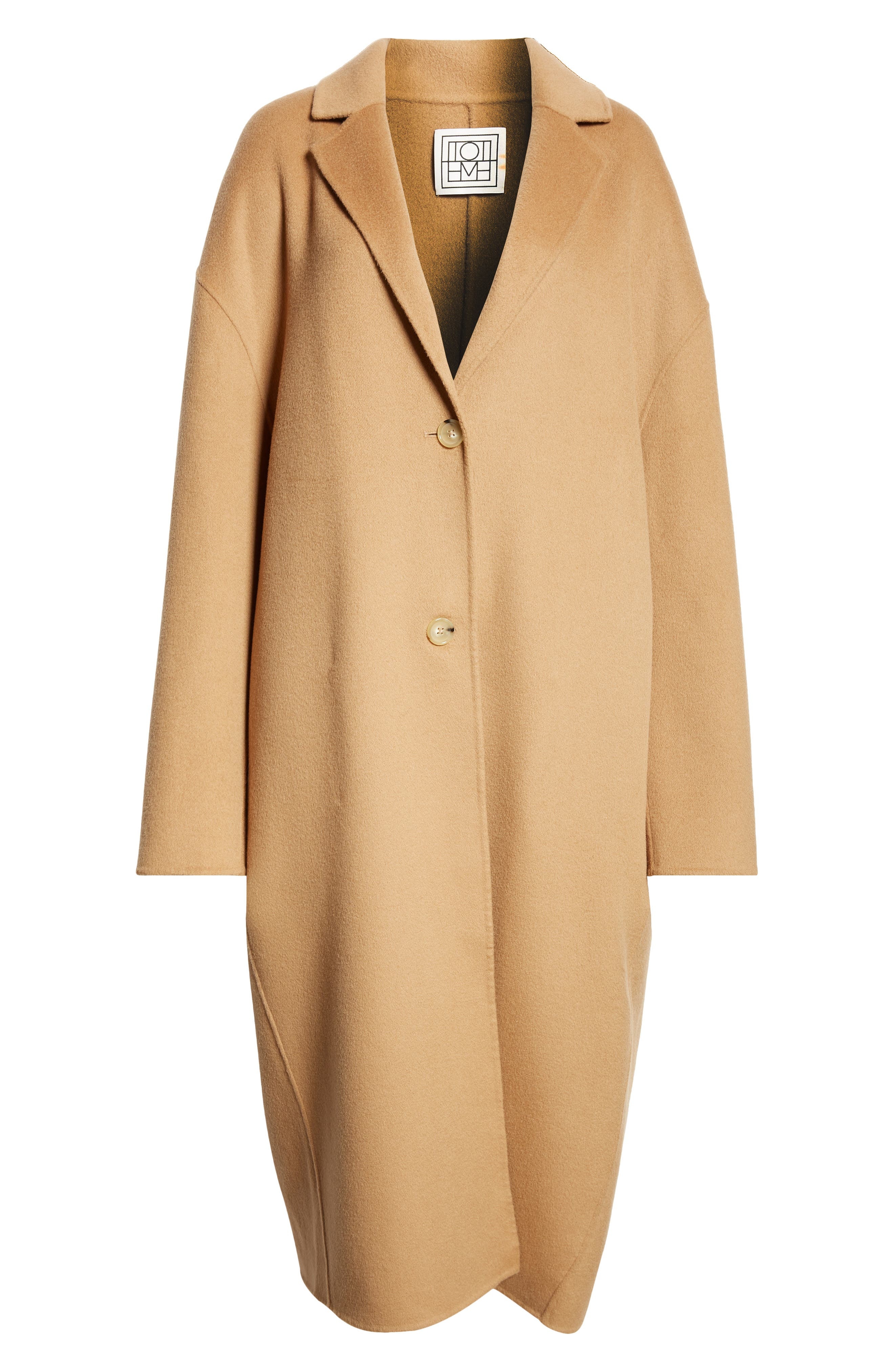 TOTEME Double Face Wool Cocoon Coat in Camel at Nordstrom - 7