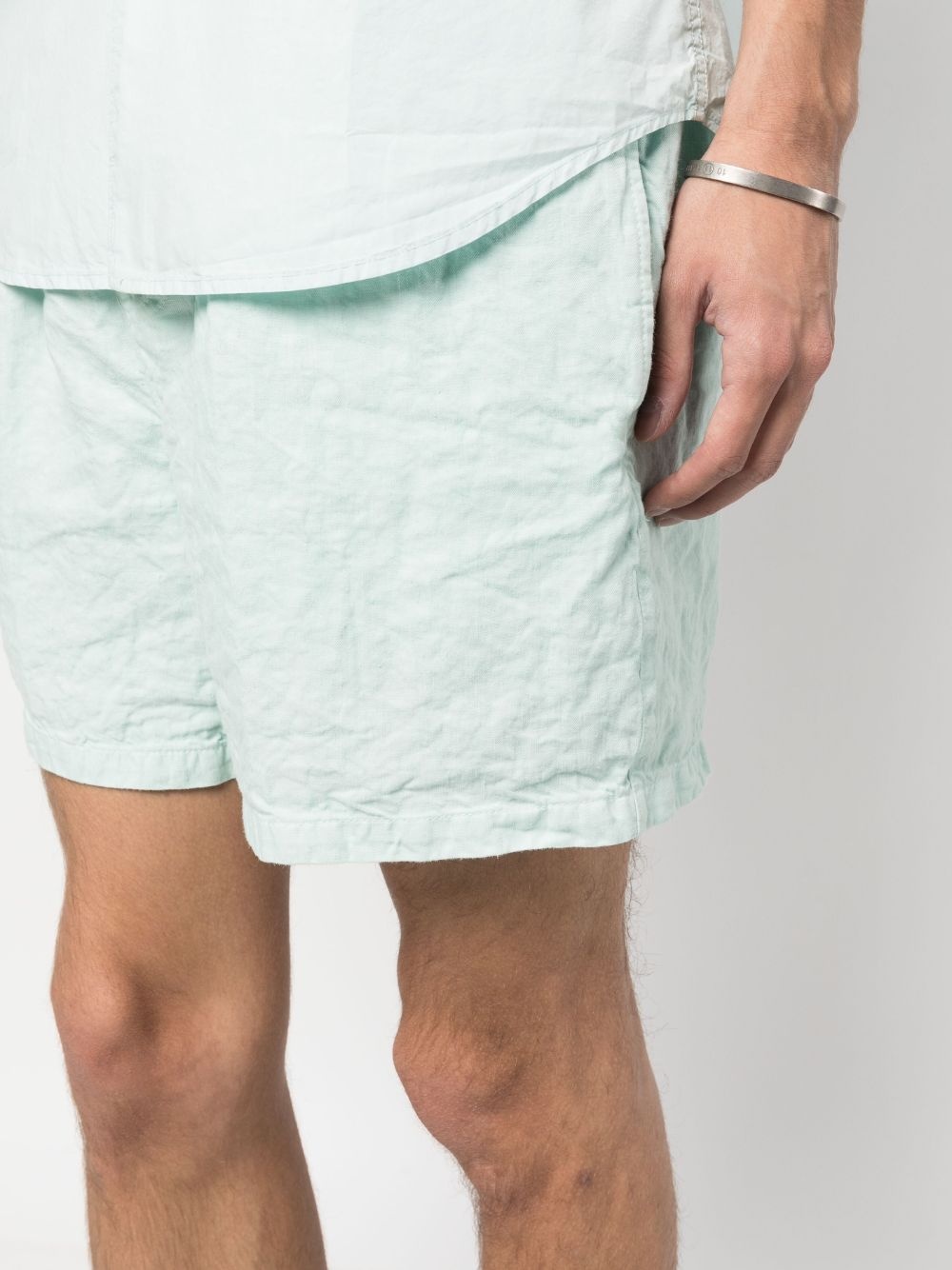 elasticated linen shorts - 5
