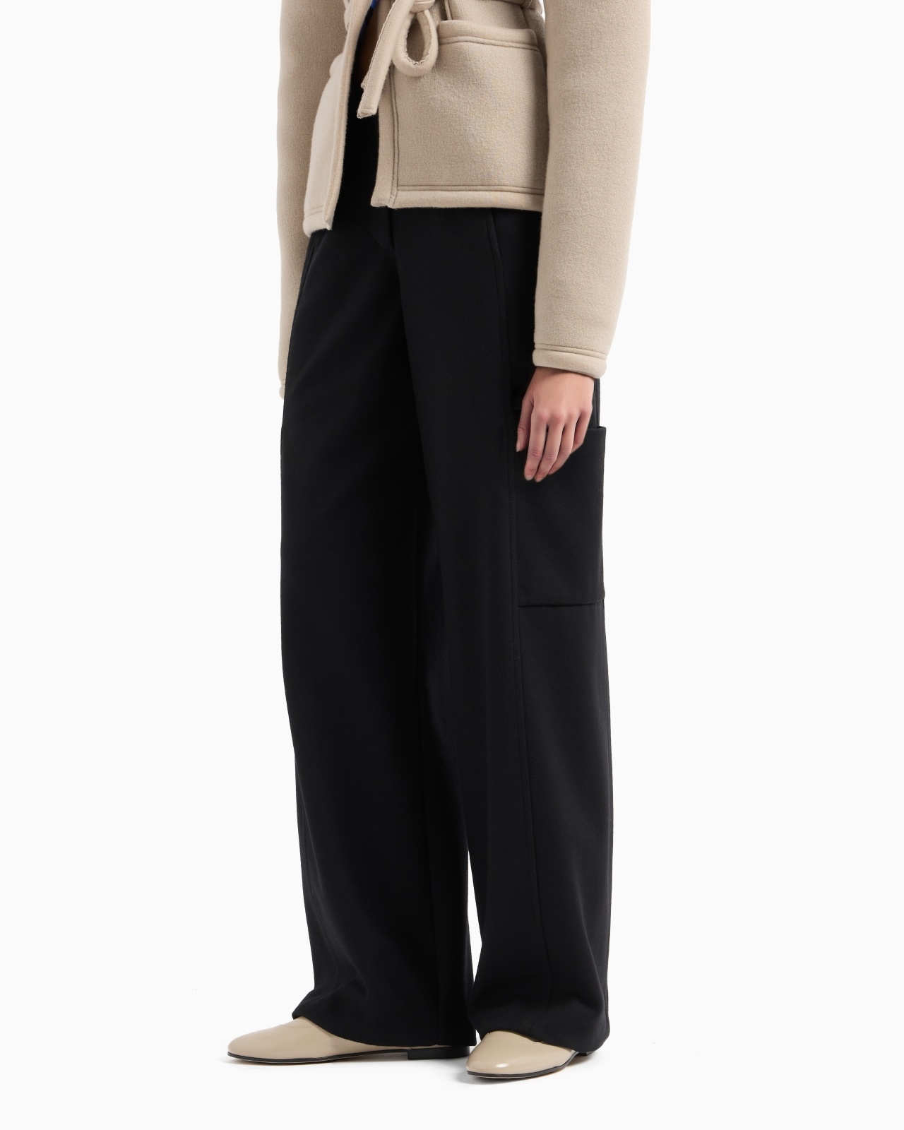 STRAIGHT-LEGGED TROUSERS IN WOOL DOUBLE JERSEY - 2