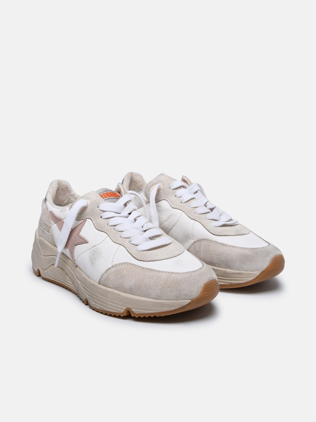 'RUNNING SOLE' WHITE NAPPA LEATHER SNEAKERS - 2