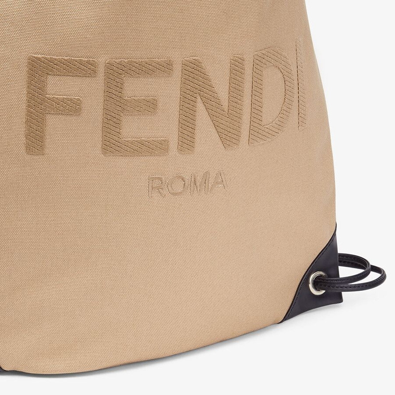 Beige canvas backpack 4